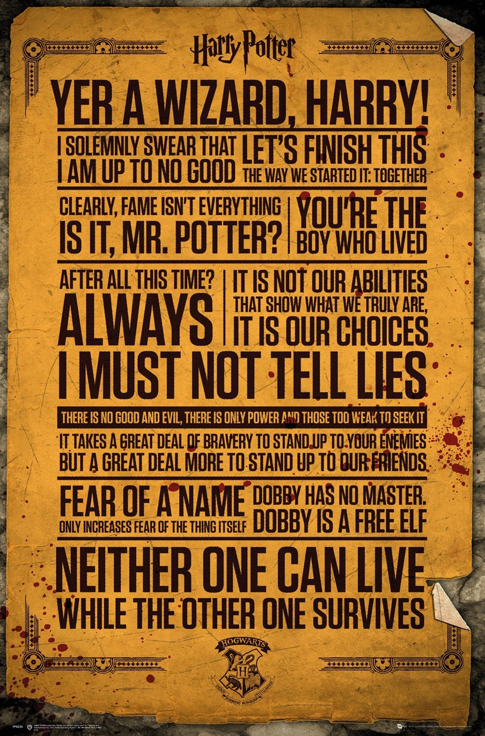 Harry Potter Posters Harry Potter Quotes Poster Fp4235 Panic Posters 4253